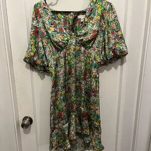 Topshop Floral Midi Dress - Multicolor